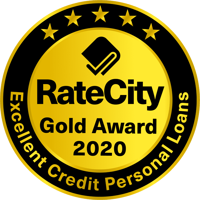 RateCity Gold Award 2020, Excellent Credit Personal Loans